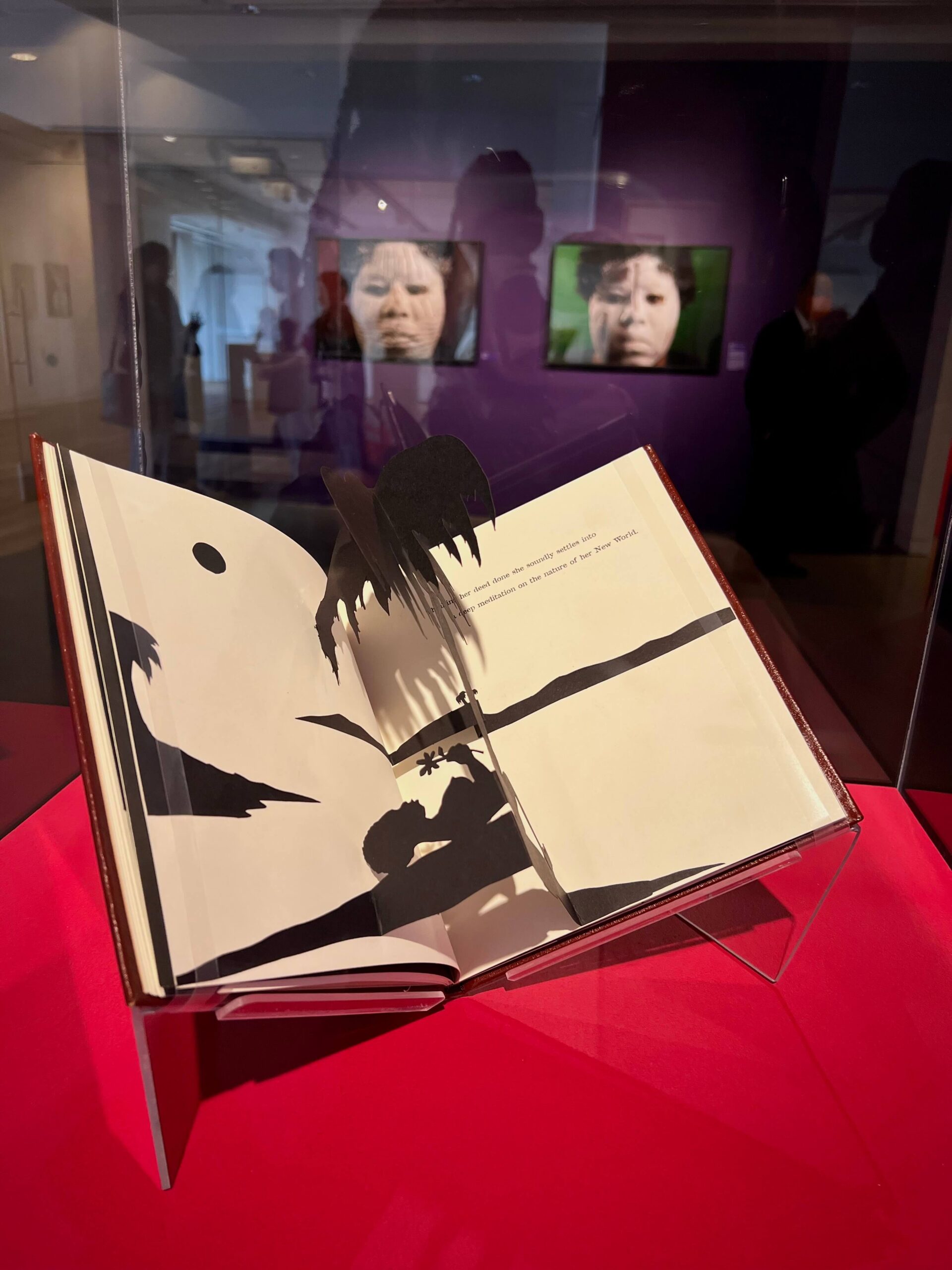 Kara Walker (book). Freedom: A Fable (A Curious Interpretation of the Wit of a Negress in Troubled Times), 1997. Shawanda Corbett (rear). Now go around the corner and get your brother, 2021. MoAD, San Francisco.