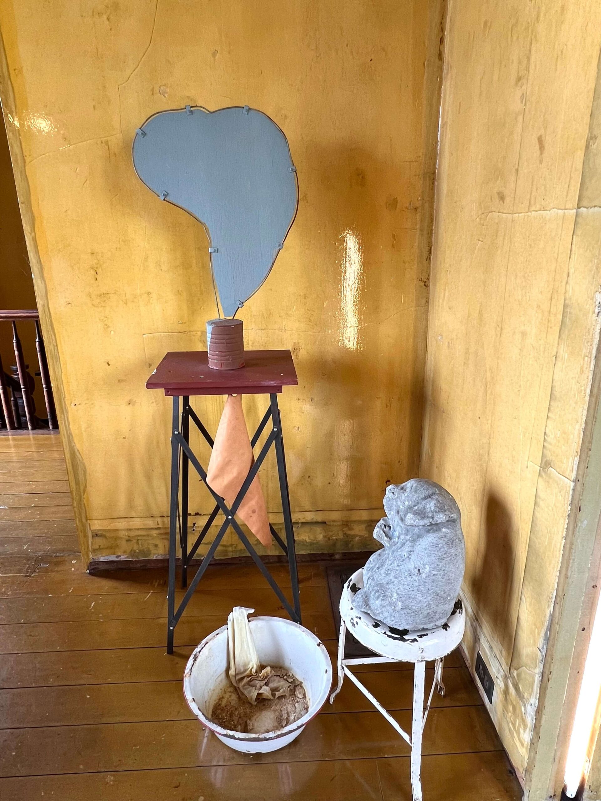 David Ireland. Untitled (Stool with Africa Shape,1976. The Condition Where Art Would Disappear. David Ireland House, SF.