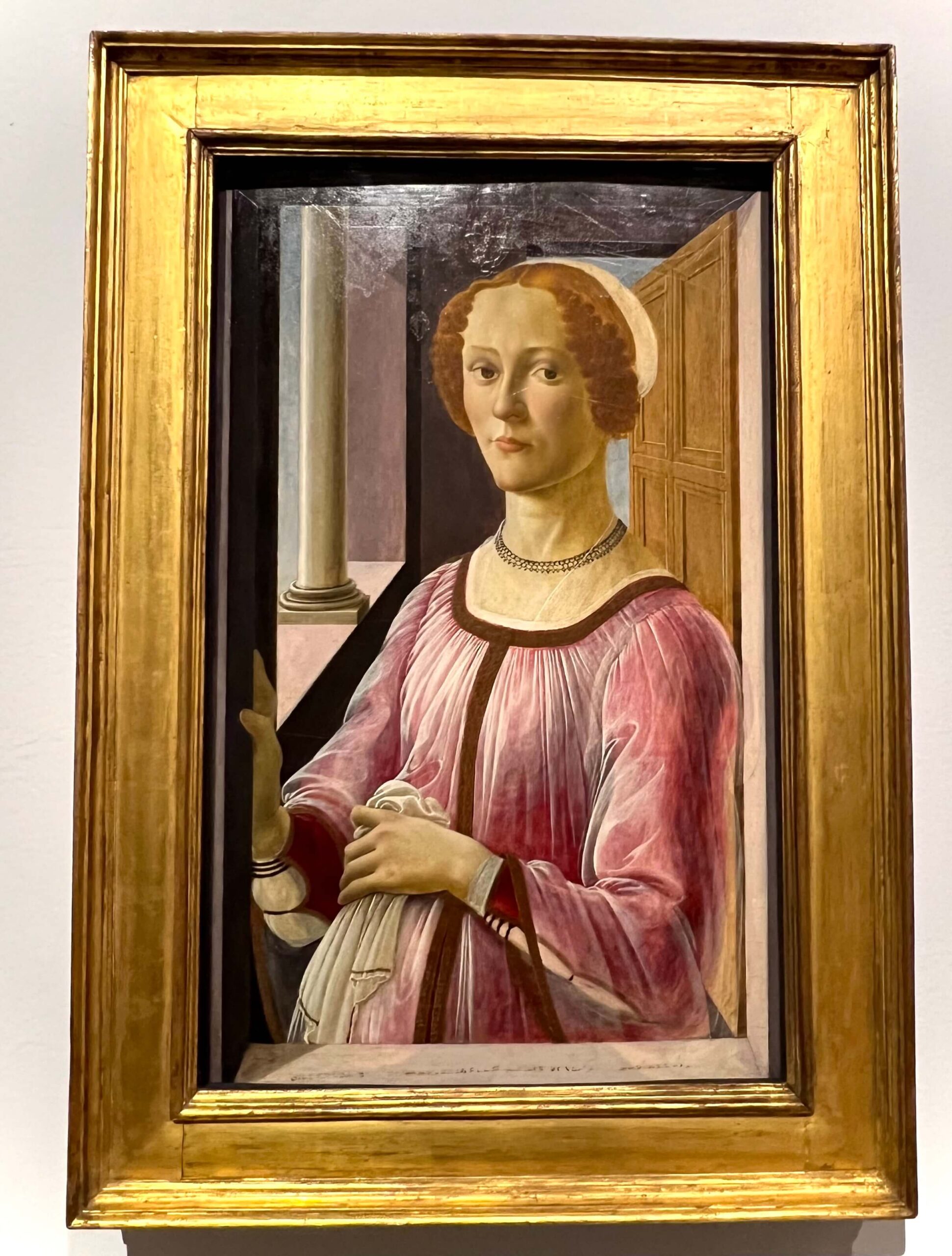 Botticelli Paintings. Legion of Honor, SF. Sandro Botticelli. Portrait of a Lady at the Window, Known as Smeralda Bandinelli, ca.1475.