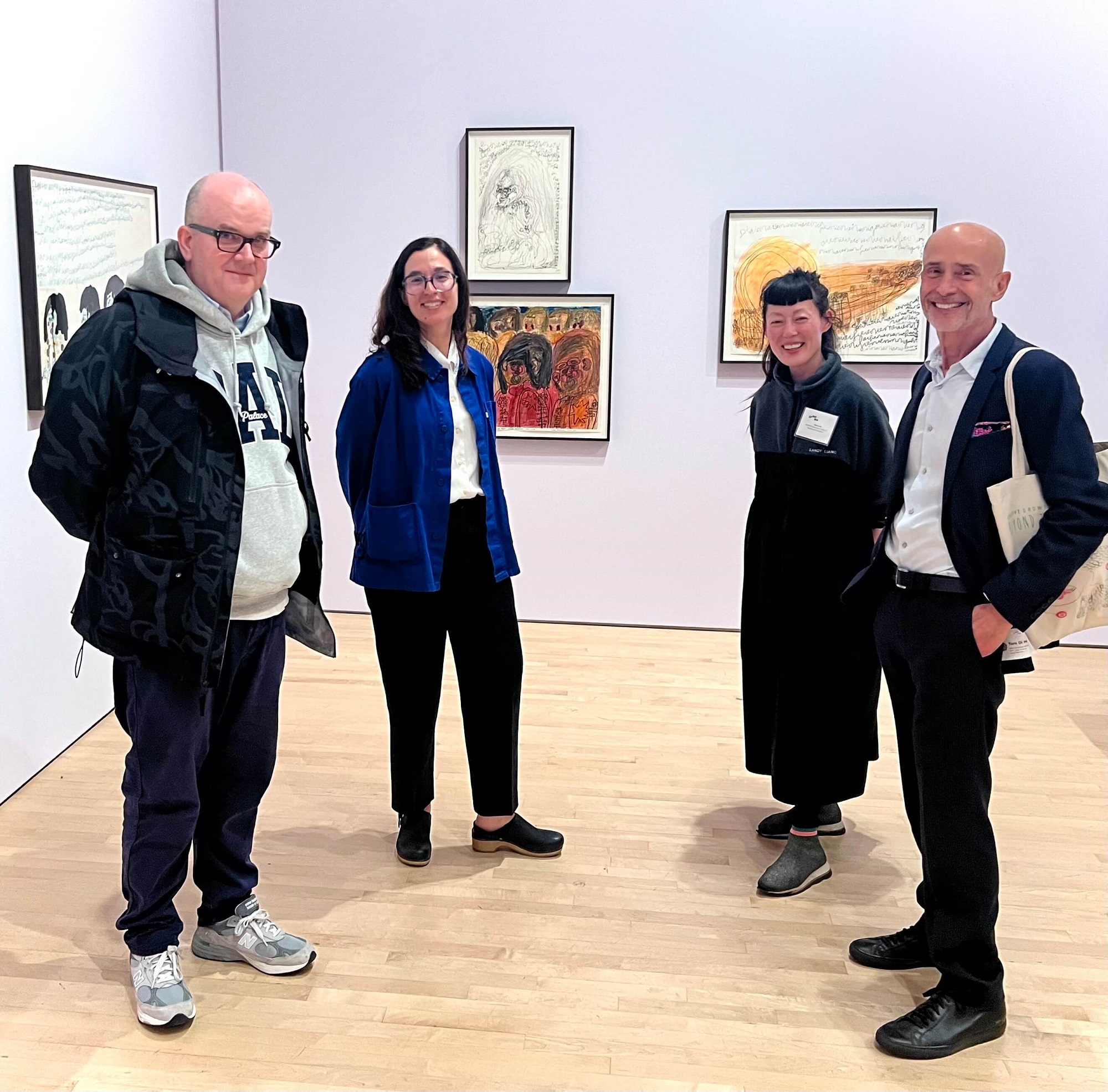 Matthew Whigs, Jenny Gheith, Nancy Lim, Tom di Maria with works by Dwight Mackintosh. Creative Growth: The House That Art Built. SFMOMA, SF.