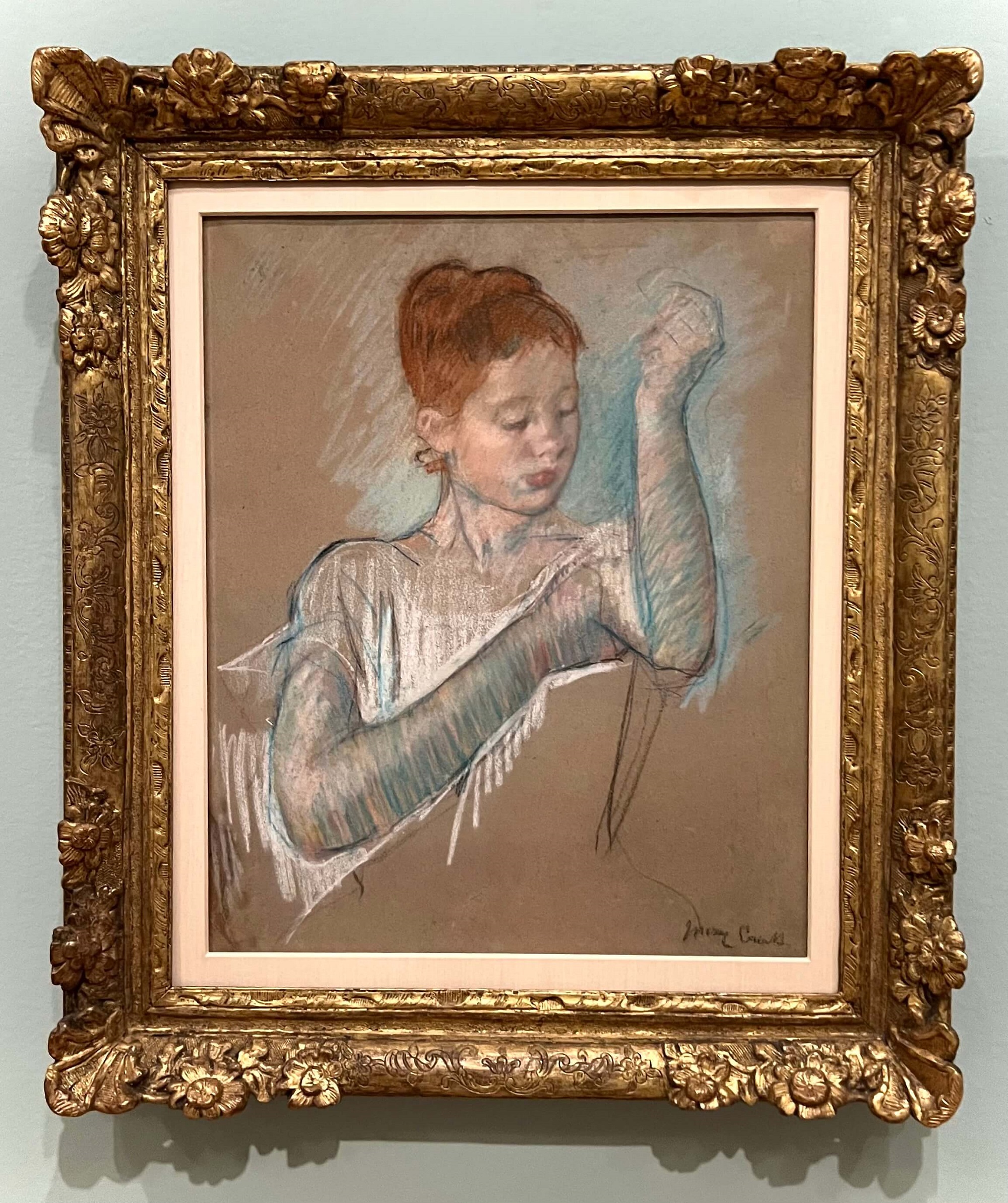 Mary Cassatt. The Long Gloves, 1886. Mary Cassatt at Work. Legion of Honor, SF.