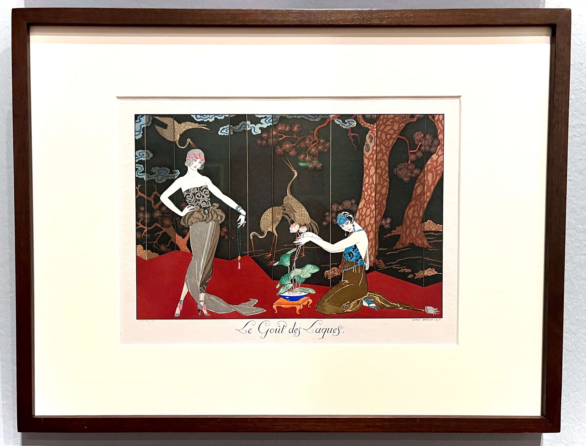 Georges Barbier. Le Goût des Laques., pl. 9 from the set Le Bonheur du Jour pour 1920 (Paris: Chez Meynial, 1924), 1920. Tamara de Lempicka Retrospective. de Young Museum, SF.