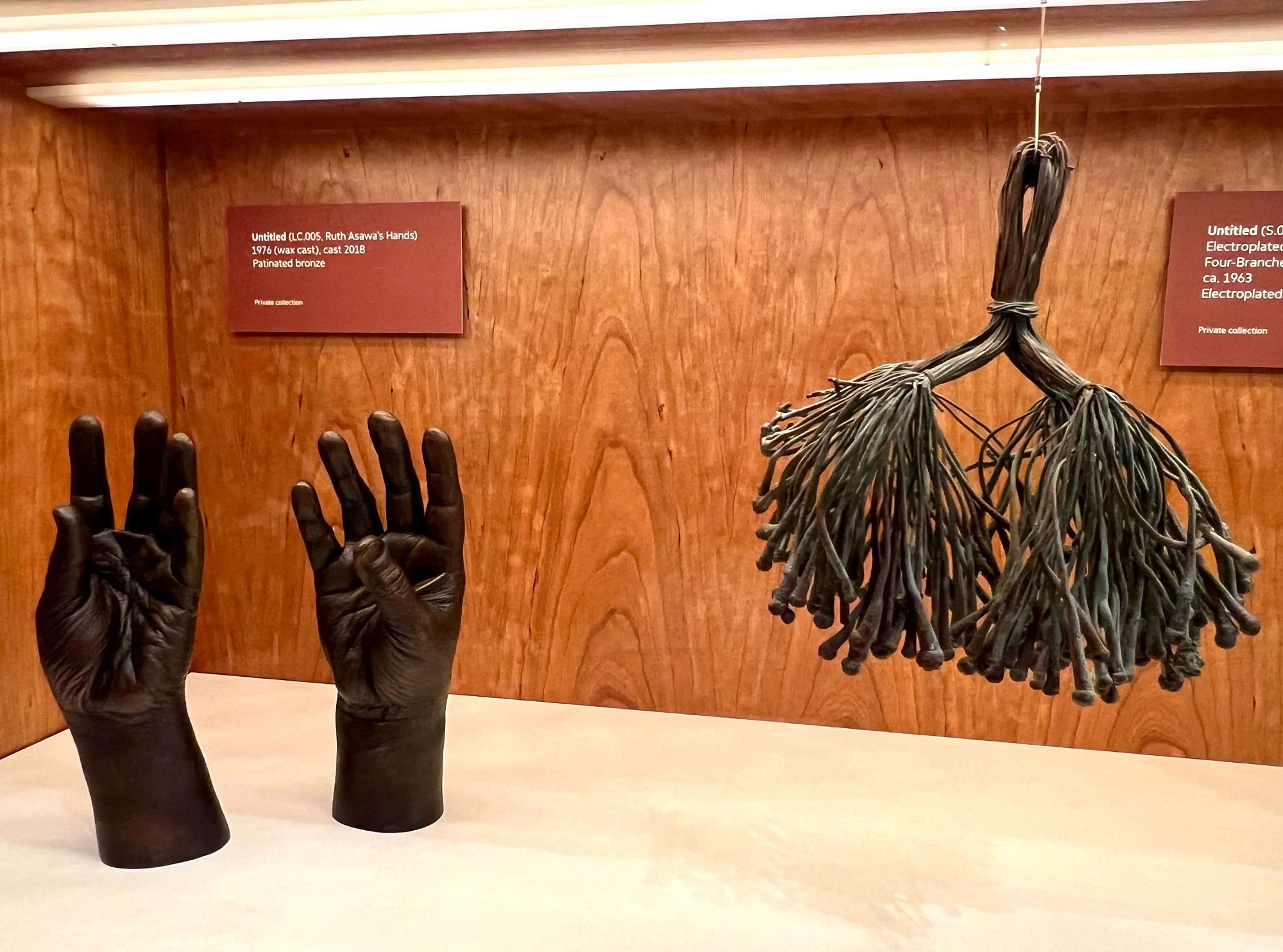 Ruth Asawa. Untitled (Ruth Asawa's Hands), 1976 (wax cast), cast 2018. Ruth Asawa: Retrospective. SFMOMA, SF.