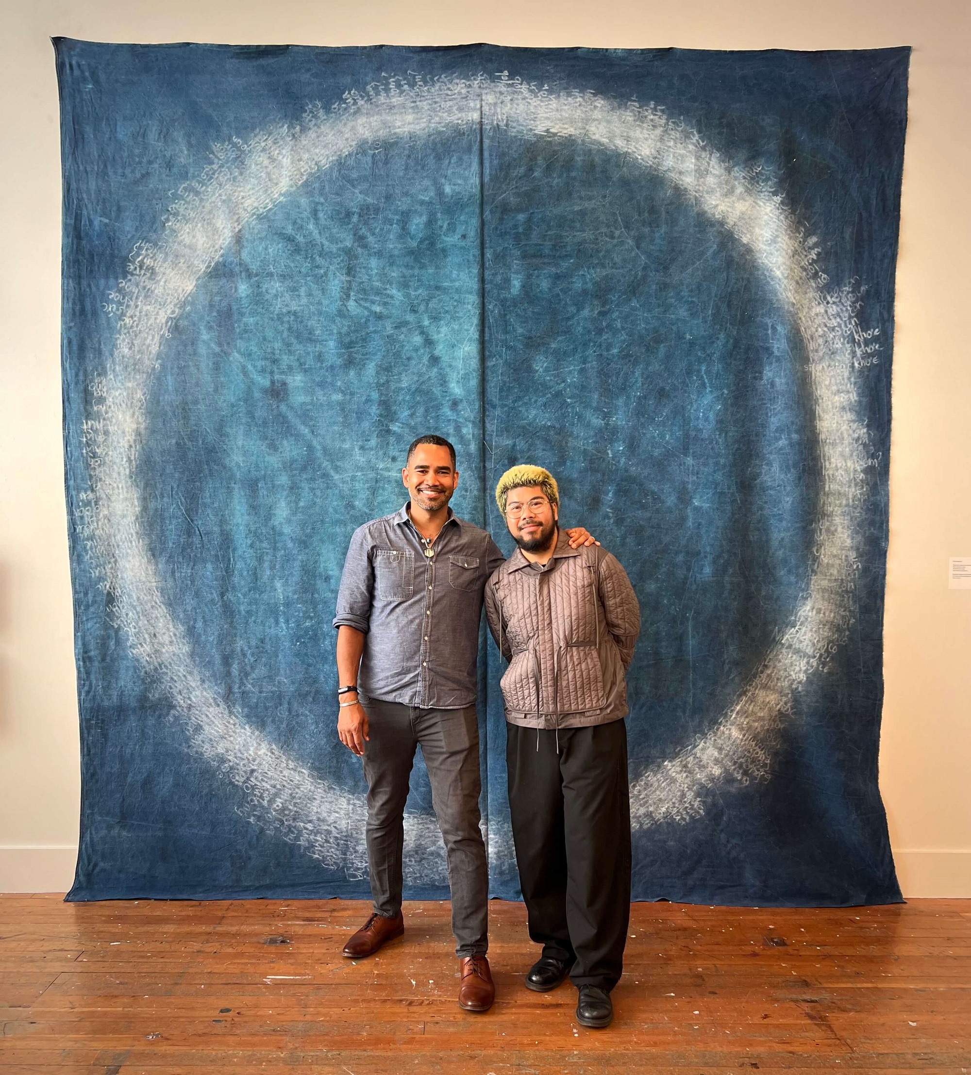 Root Division's Director Demetri Broxton and Curator PJ Policarpio with Elaine Nguyen. Ngoại ăn, Ngoại có sức khỏe, 2024. Introductions 2025. Root Division, SF.