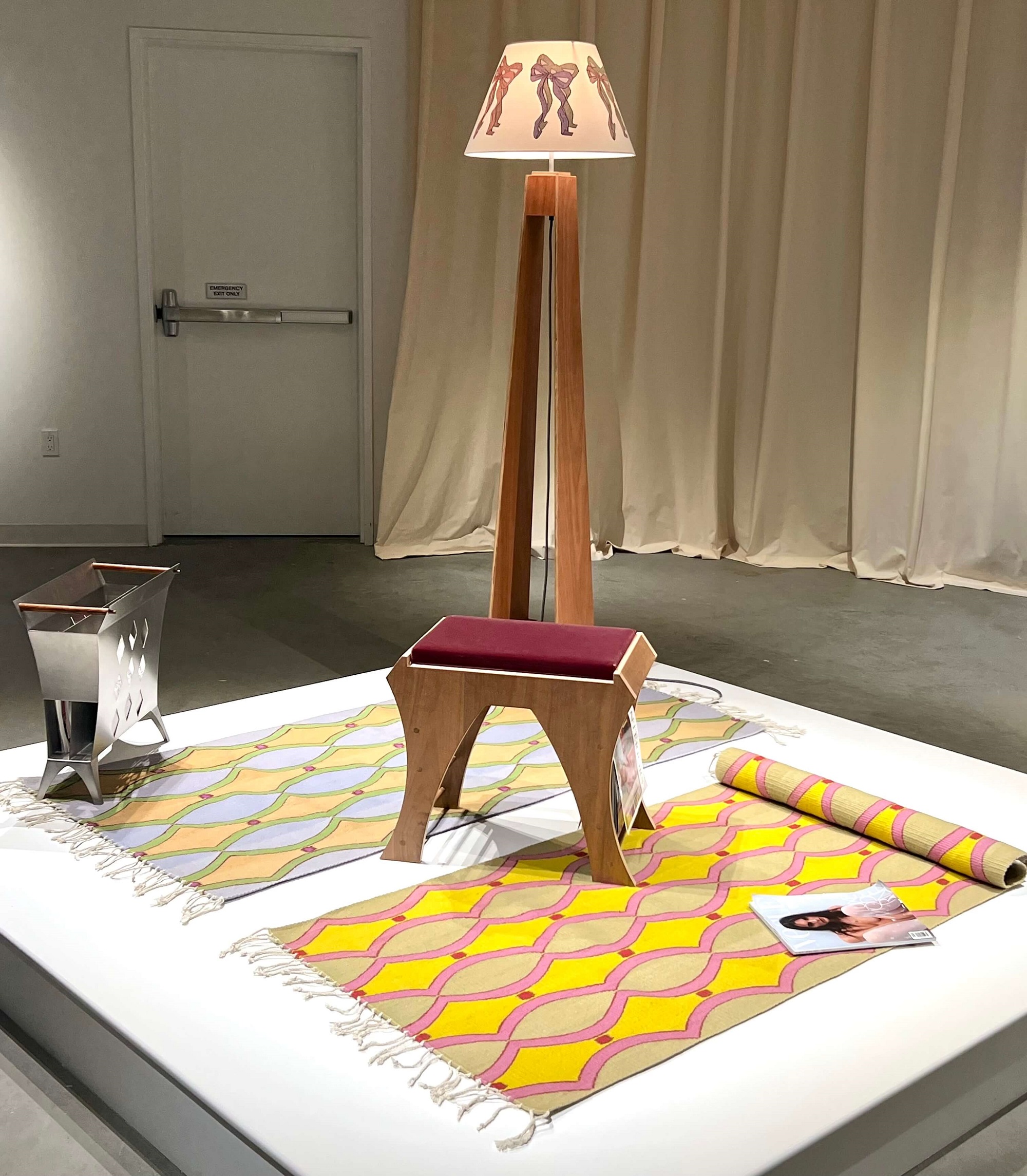 Installation view (with works by Marc Camille Chaimowicz). Viaje a la luna, CCA Wattis Institute for Contemporary Arts, SF.