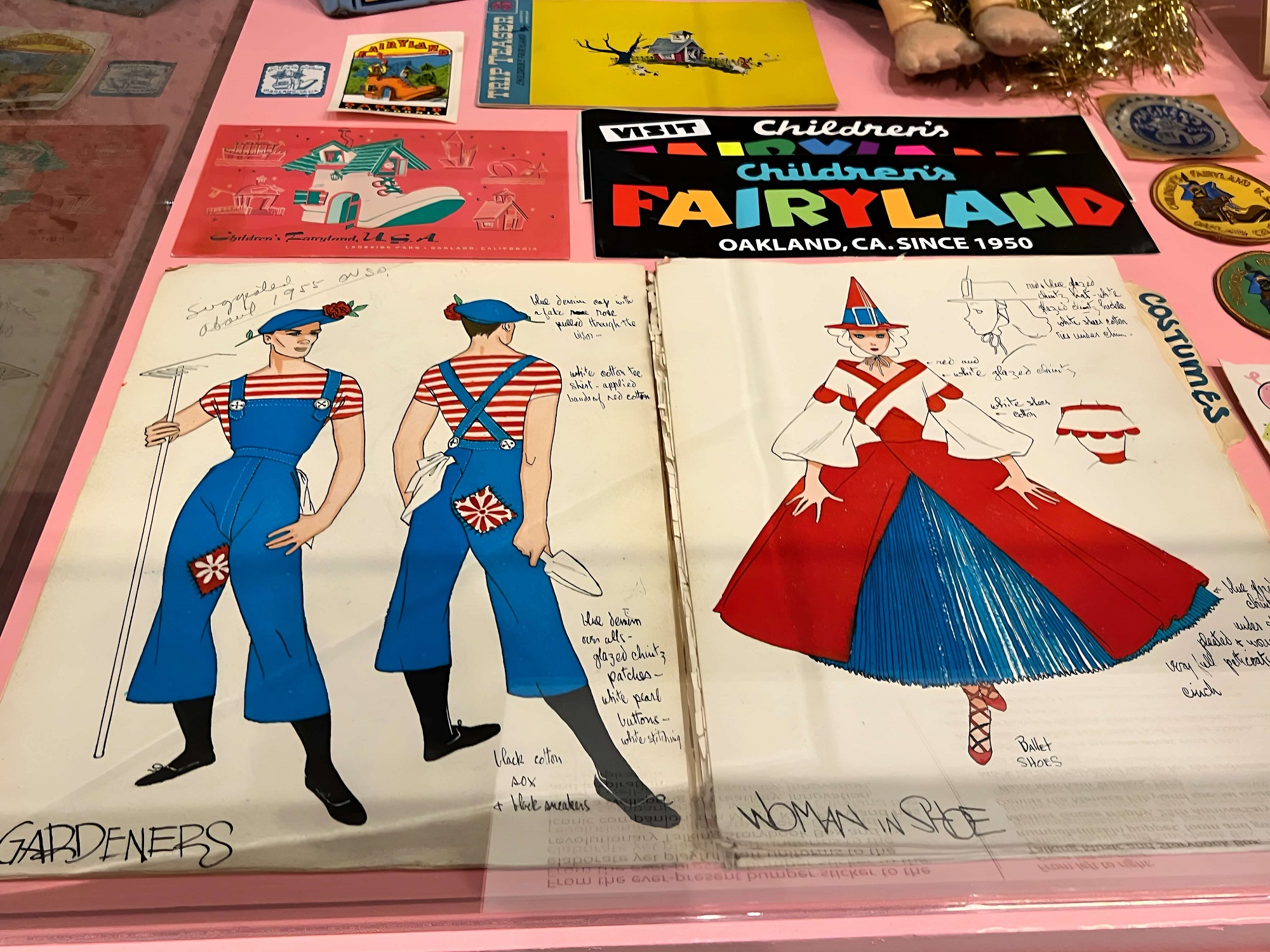 Fairyland Original Costume Concepts circa 1950 and Ephemera. Fairyland at 75. OMCA, Oak.