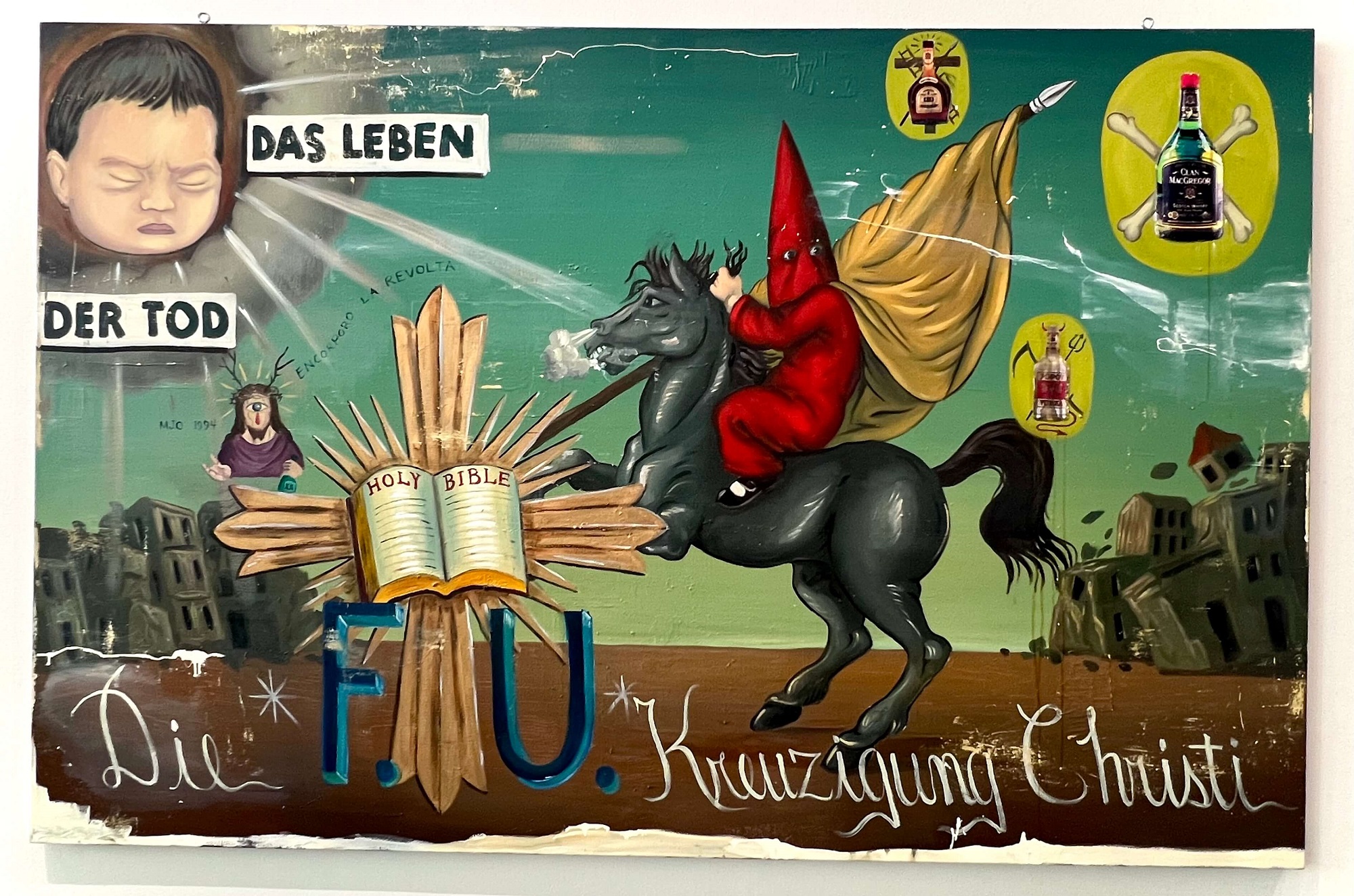 Manuel Ocampo. Die Kreuzigung Christi, 1993. Bay Area Tehn. YBCA, SF.