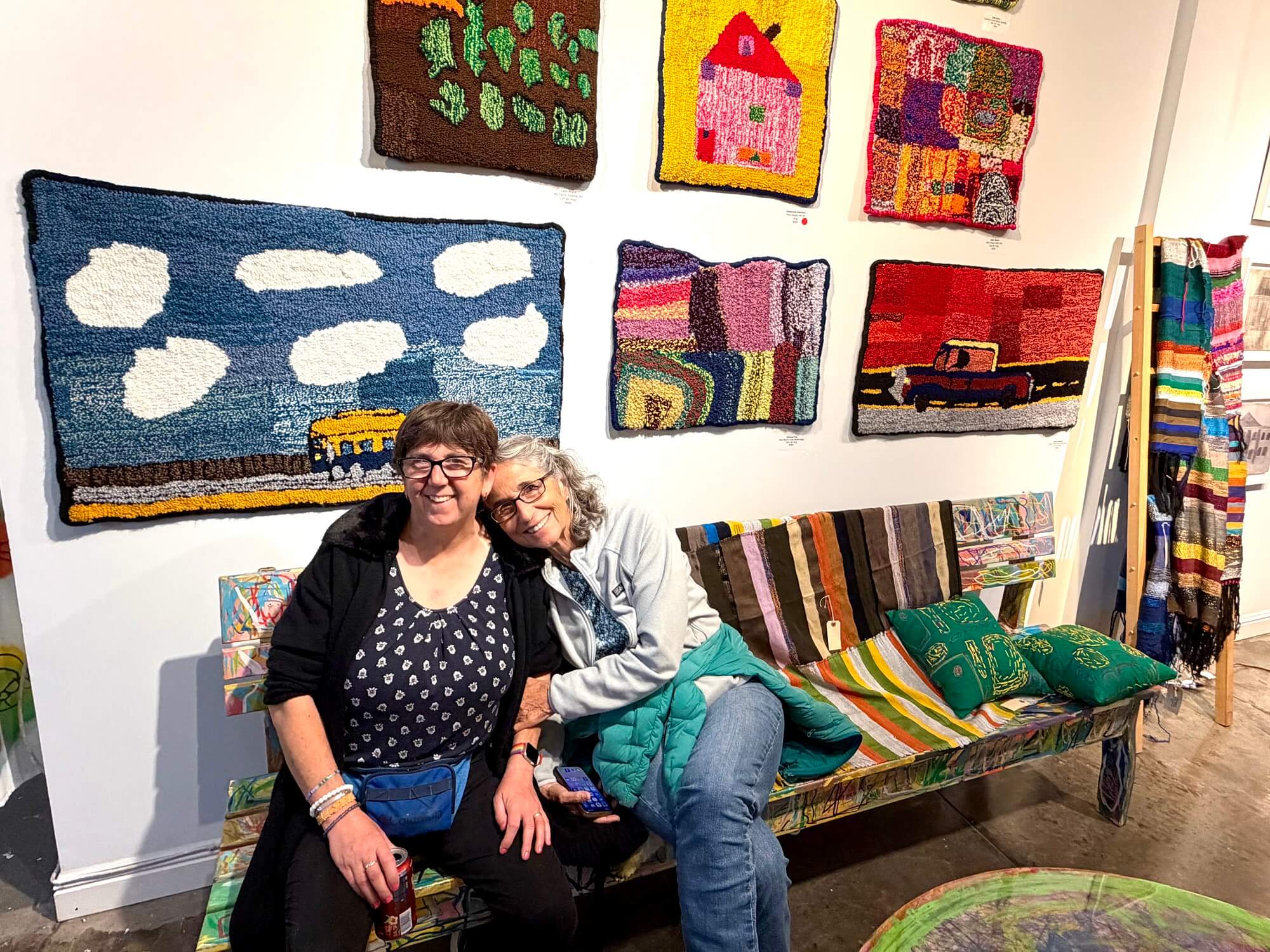 Artist Lauren Dare and her Mother, Jennifer Brown Gomes, at Home Show. Creative Growth, Oakland.