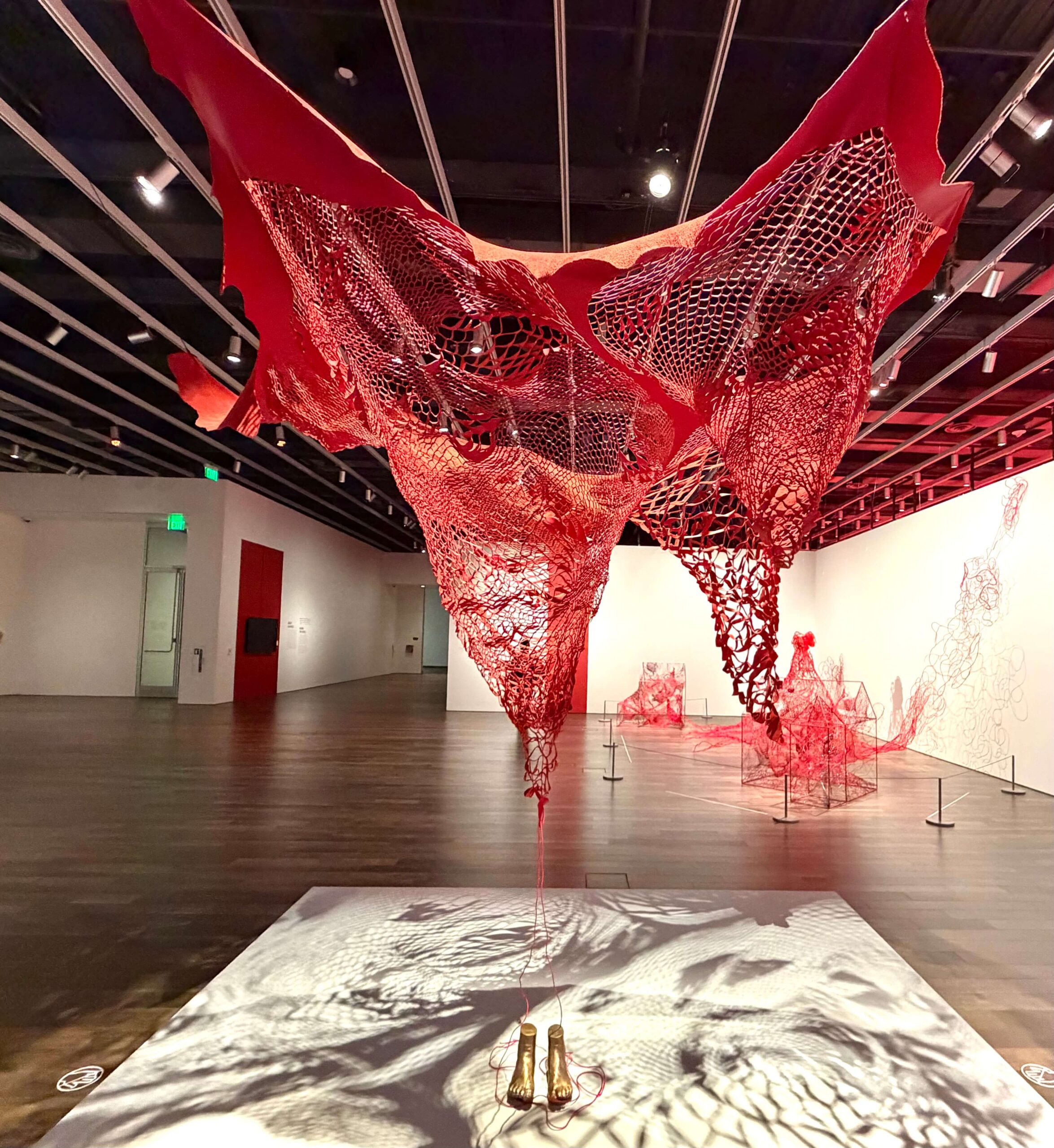 Installation View Chiharu Shiota: Two Home Countries. Asian Art Museum, SF.