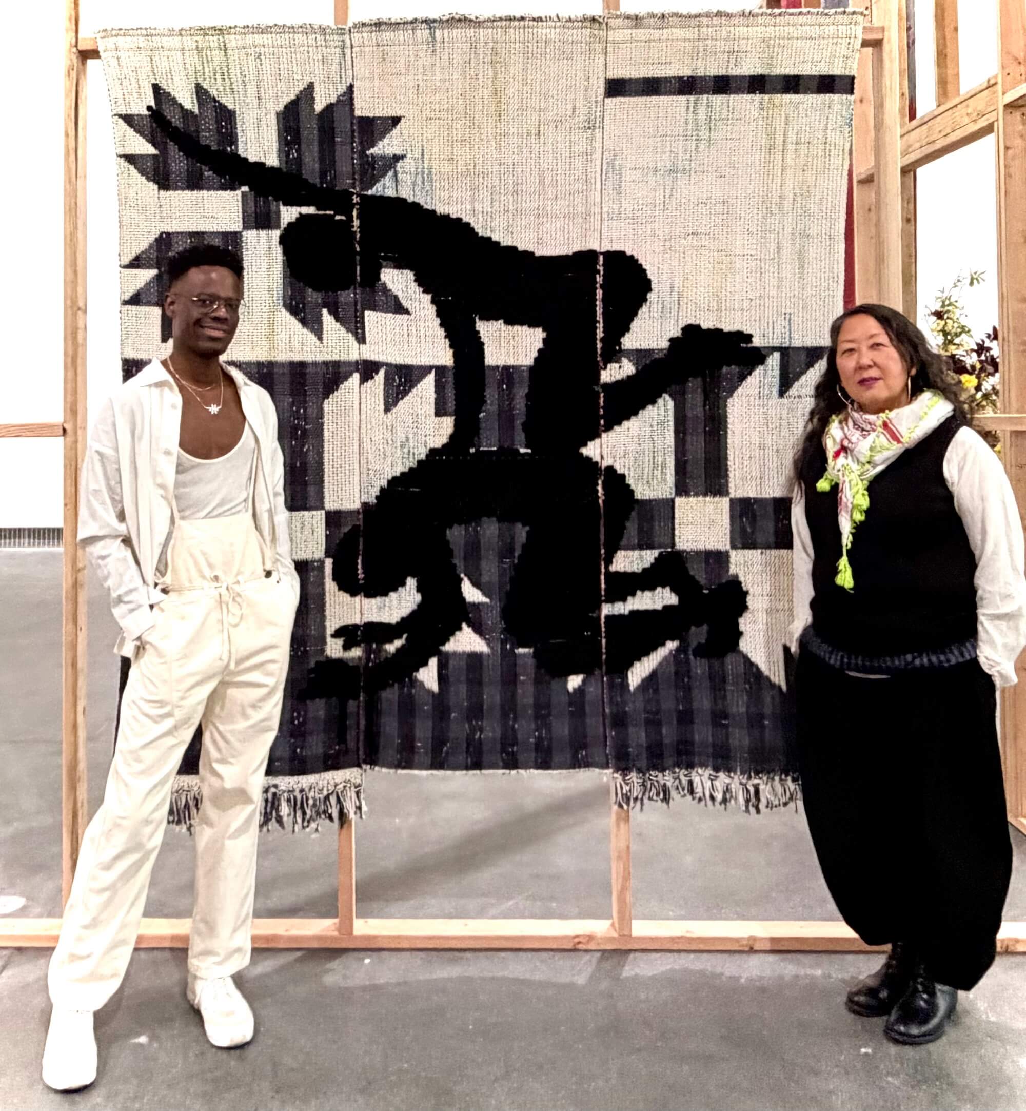 the crawling stars’ signal, 2021. Diedrick Brackens with Curator Eungie Joo. Diedrick Brackens: gather tender night. YBCA, SF.