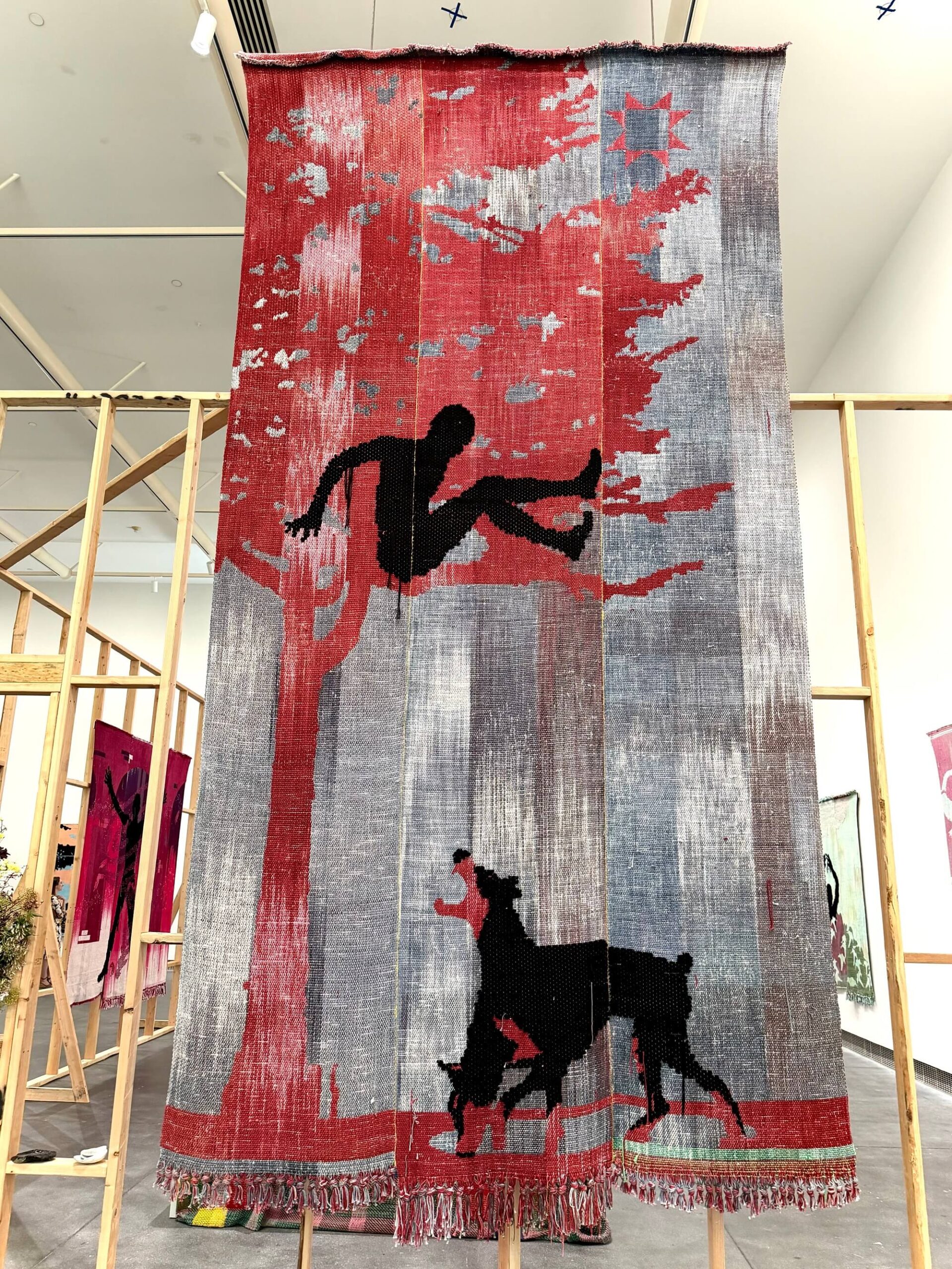 Diedrick Brackens. the last labor, 2023. Diedrick Brackens: gather tender night. YBCA, SF.